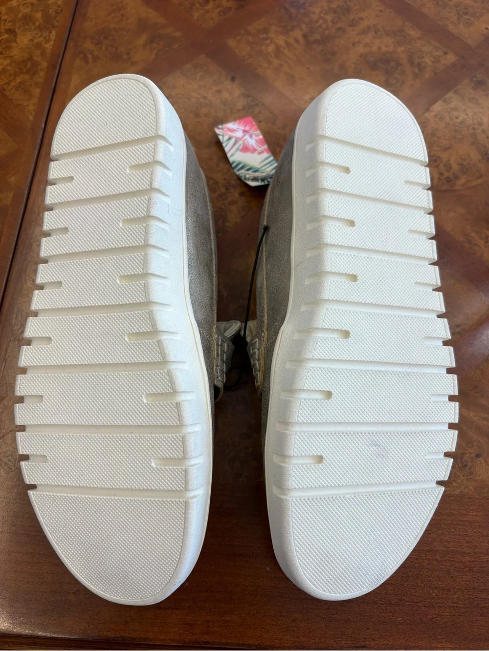 Tommy Bahama Metallic Silver Platform Penny Loafers